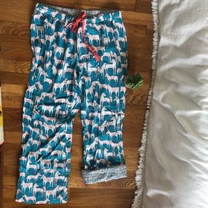 Anthropologie turquoise horse pj bottoms